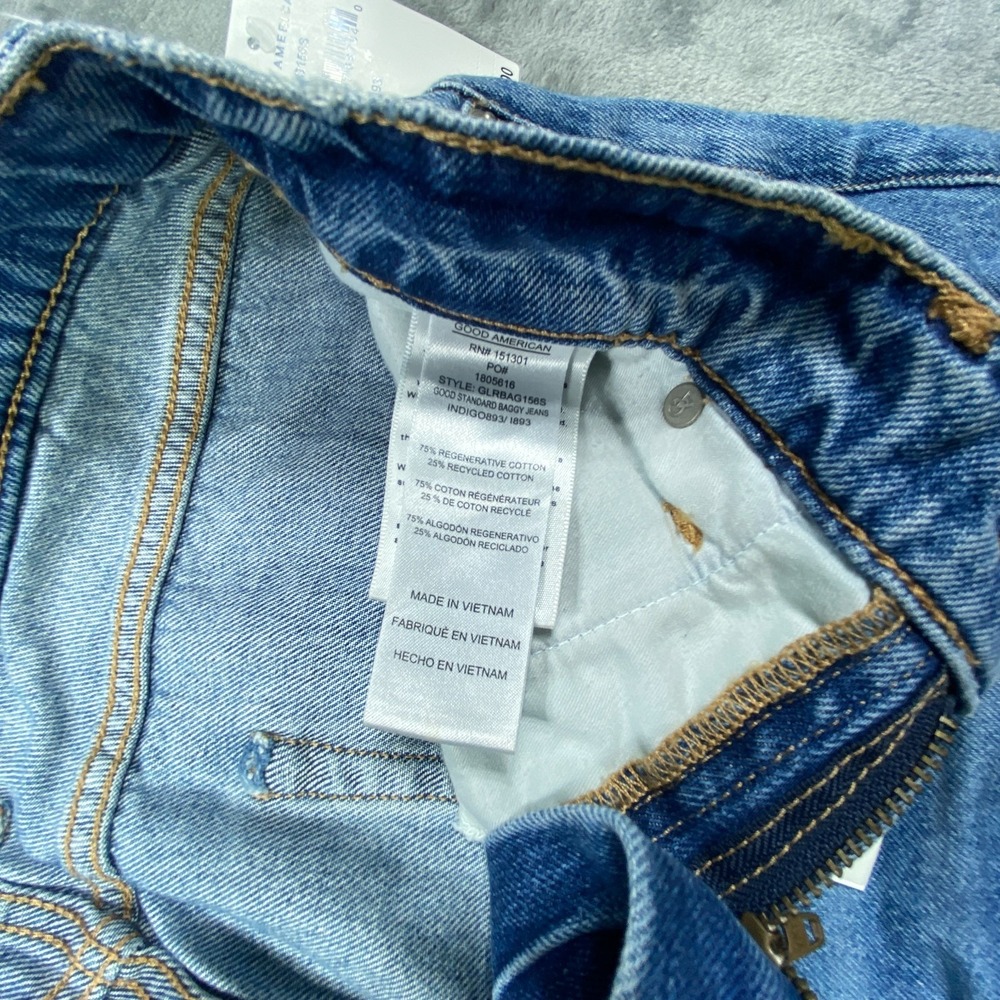 Good American Jeans Womens 2 26 Baggy Low Rise Wide Leg Straight Standard NEW - Picture 4 of 9